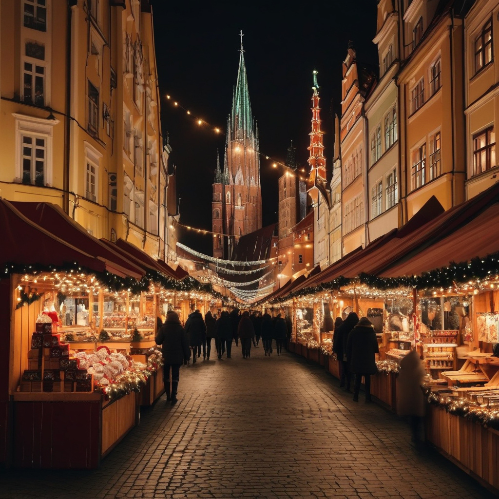 Вроцлавський різдвяний ярмарок – святкові будиночки, смачні наїдки і натовпи гостей на ринковій площі Різдвяний ярмарок Вроцлава 2026, святкові будиночки і натовпи гостей