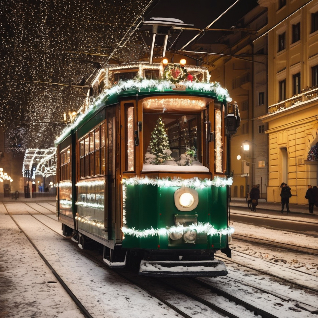 Budapest night panorama with festive city lights and bridges