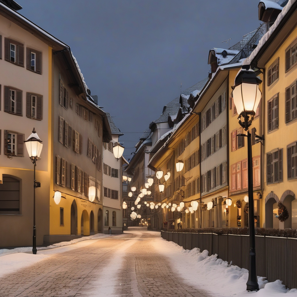 Святковий потяг, ретропоїзд у Цюріху, прикрашений різдвяними вогниками