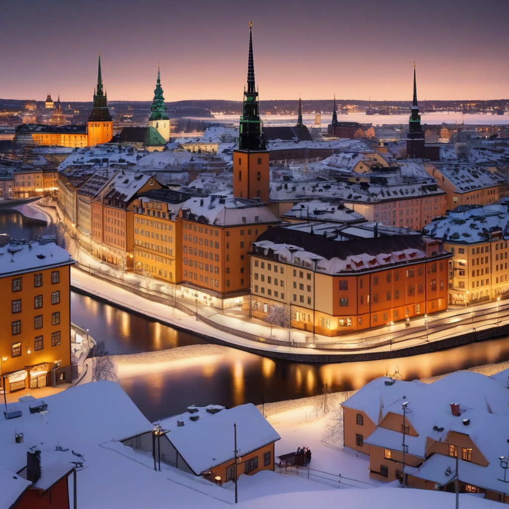 Стокгольм взимку: новорічне місто у сяйві гірлянд Стокгольм зимовий центр місто гірлянди новорічна атмосфера