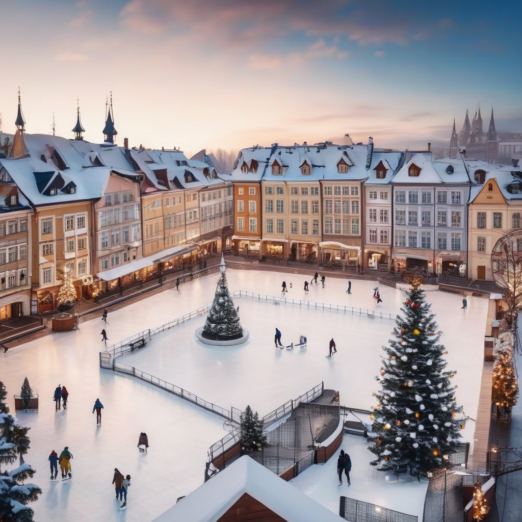 Прага взимку – каток, святкові ліхтарі, кав’ярні та місто в огнях Прага взимку – святкова ілюмінація, каток біля ратуші та прогулянки з кавою