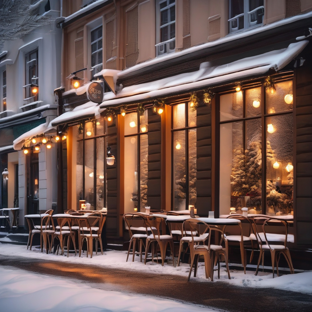 Alpine town with snow and ice activities