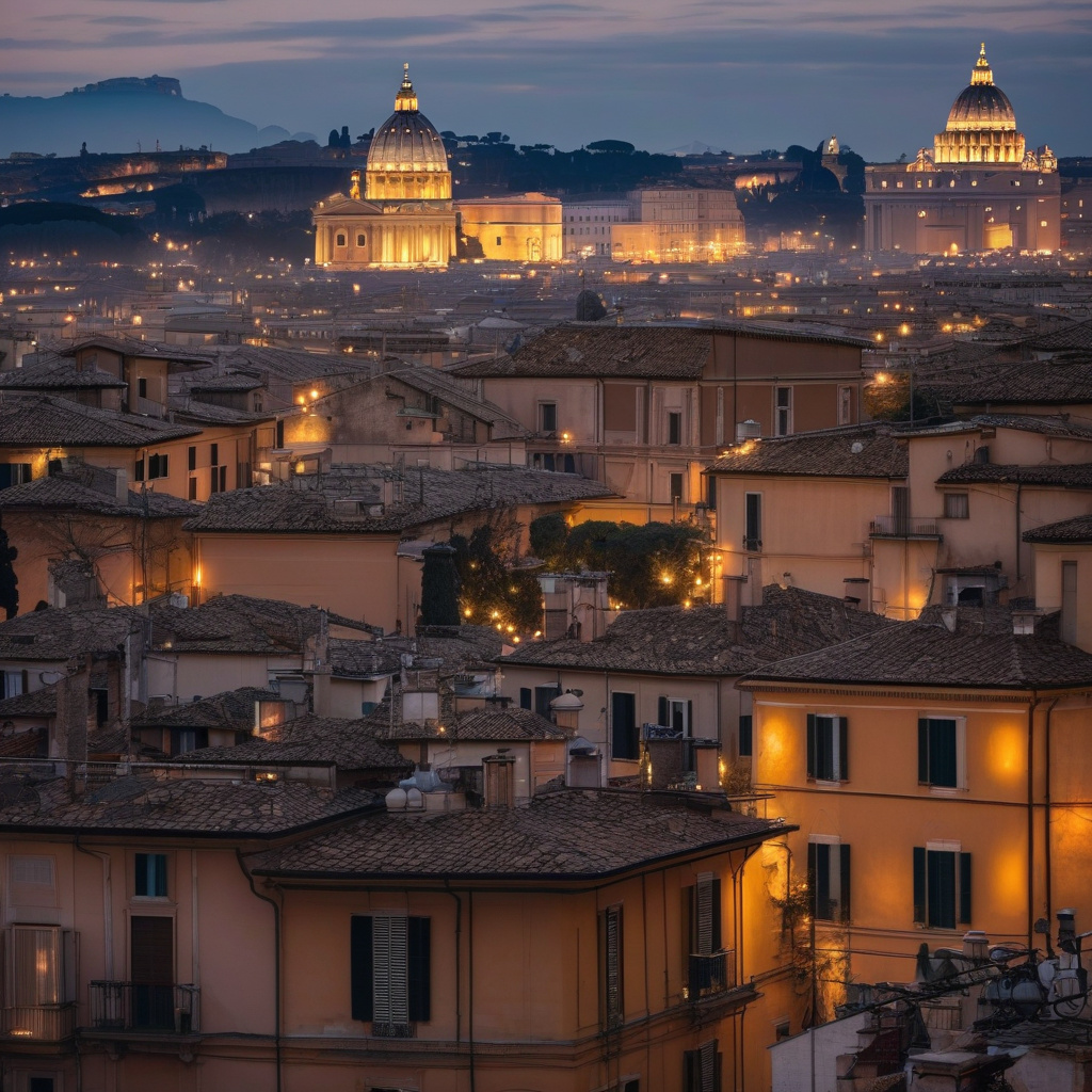 Рим зимою, святкова хода на площі, туристи з дітьми, традиційні костюми