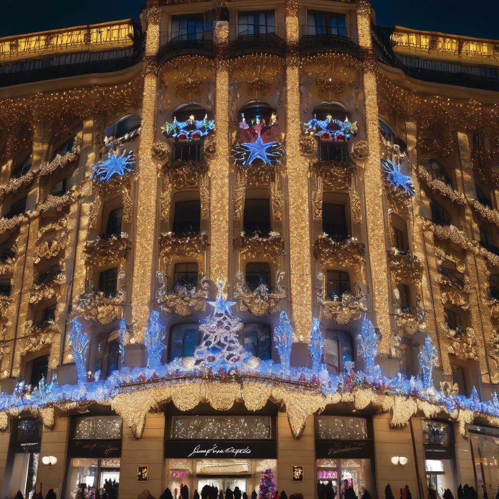 Зимова вітрина універмагу Galeries Lafayette з анімацією та іграшками на Різдво 2026