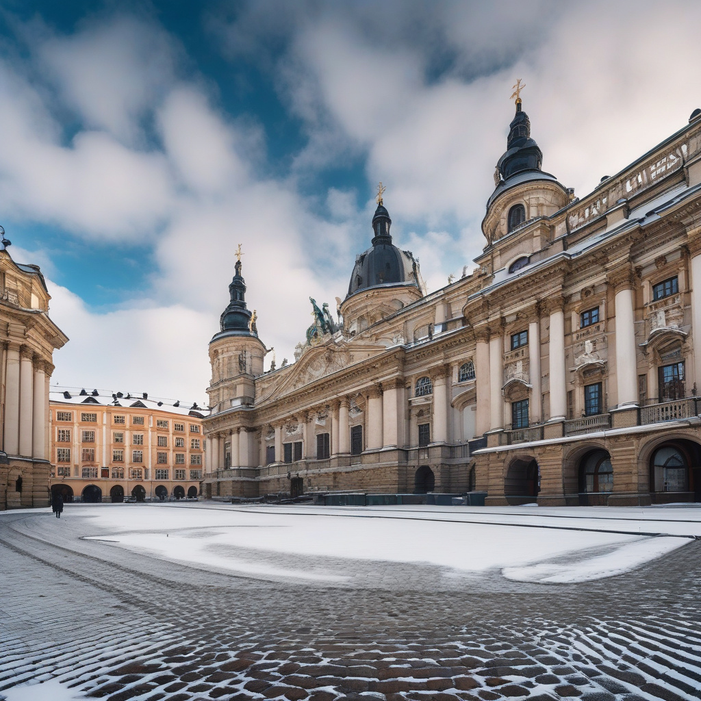 Святкові вогні взимку – атмосферний знімок для зимового фото в Європі Вуличне святкове світло взимку в Європі – настрій з фото
