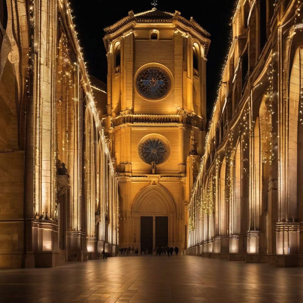 Святкова сцена Валенсії: нічне місто, ілюмінація і натовп гостей