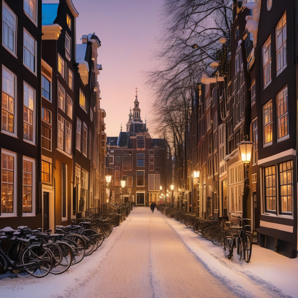 Порівняння зимових святкувань: Амстердам проти Альпійських курортів Зимовий ландшафт Амстердам порівняння з Альпами