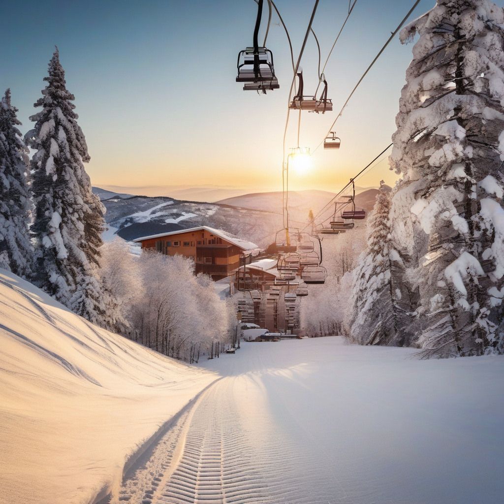 Траса Платак: зимова панорама з видом на Адріатику у Хорватії Погляд на трасу Платак з видом на море та снігові вершини Хорватії