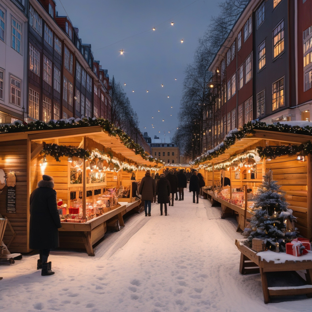 Зимове місто у вогнях: набережні та класичні вітрила в ілюмінації Копенгагену Зимова ілюмінація Копенгагену на каналах