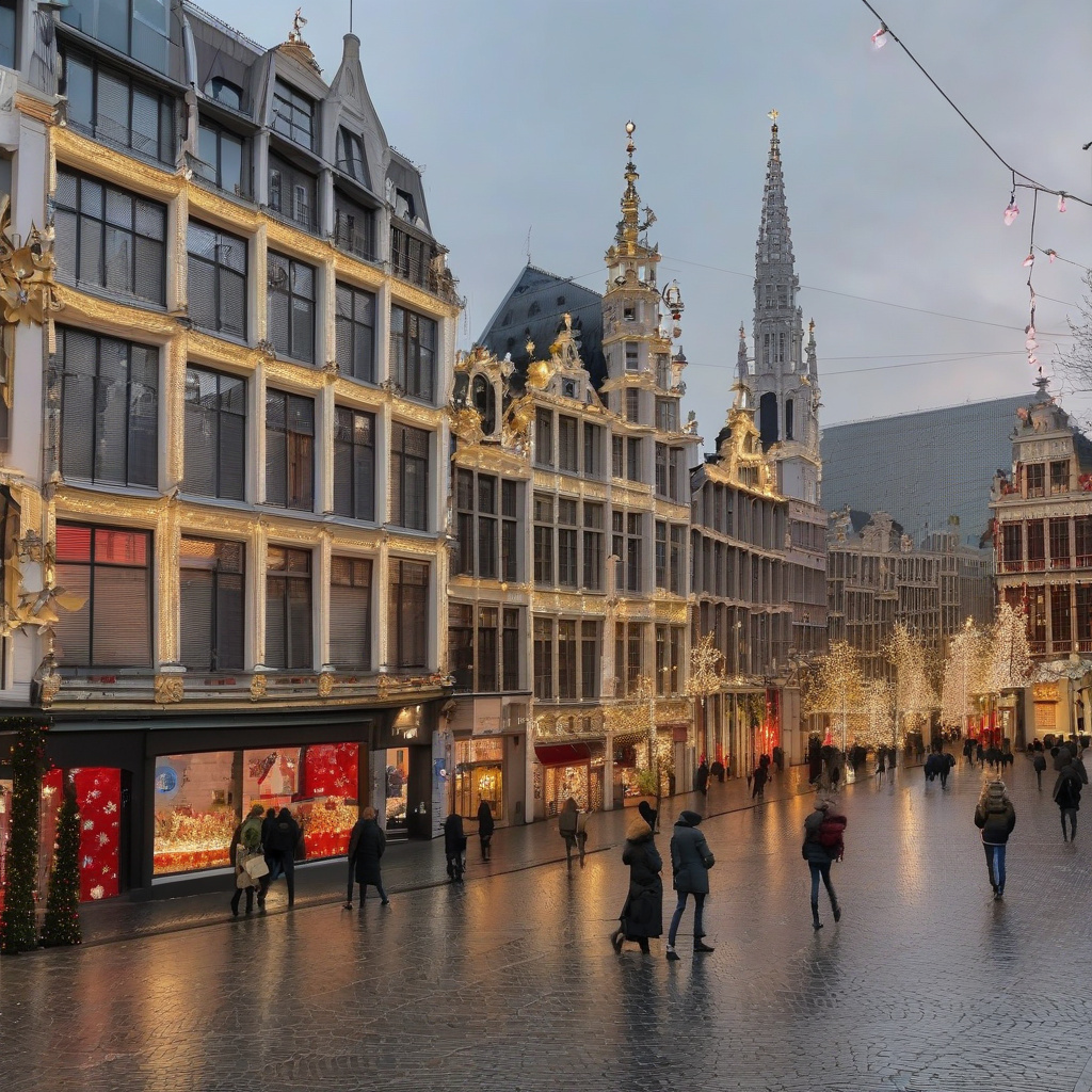 Нічний феєрверк у Брюсселі — яскрава частина нового року Феєрверк над нічним містом Брюсселем у новорічну ніч