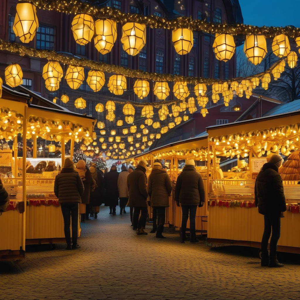 Гамбург: зима, вечірня різдвяна атмосфера Гамбург зимою, різдвяна погода на вулицях