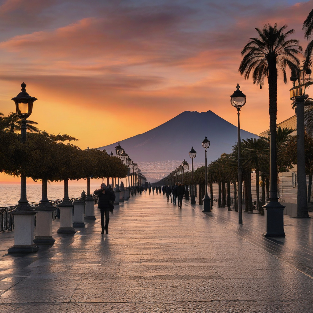 Святковий ярмарок у Неаполі на Новий рік, світлові гірлянди Святковий ярмарок у Неаполі на Новий рік, світлові гірлянди