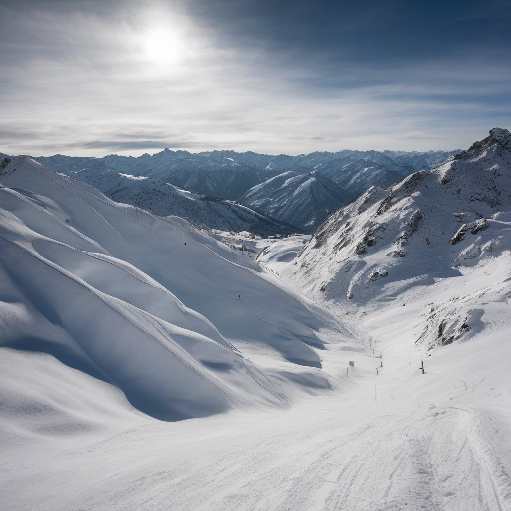 Краєвиди Grandvalira панорама гір Андорра гірськолижний туризм зима Вид із вершини Grandvalira на панораму засніжених Піренеїв