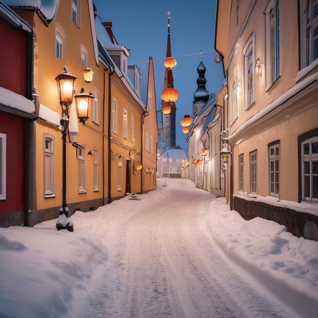 Зимові вулички Таллінна зі святковою різдвяною ілюмінацією 2026 Таллінн взимку святкові вулички різдвяної атмосфери