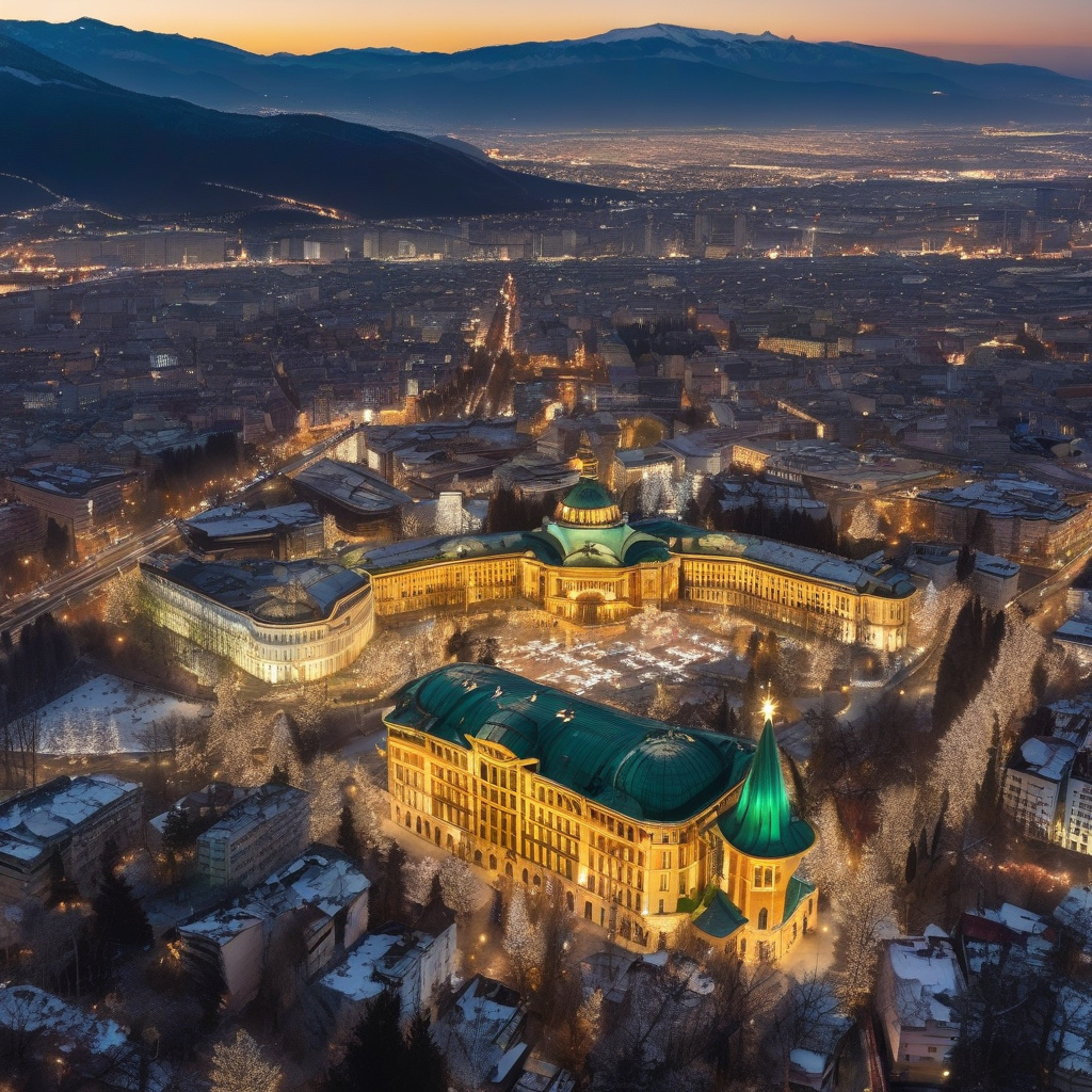 Ковзанка з ілюмінацією: зимова Софія 2026 для дітей та дорослих Велика святкова ковзанка з вечірньою ілюмінацією в центрі Софії 2026