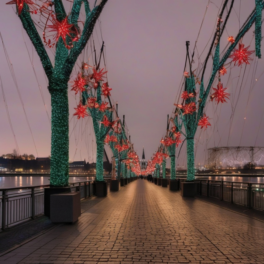 Кельнський різдвяний ярмарок на тлі собору, святкові ліхтарі й нічна атмосфера Різдвяний ярмарок Кельн ніч святкові вогні собор