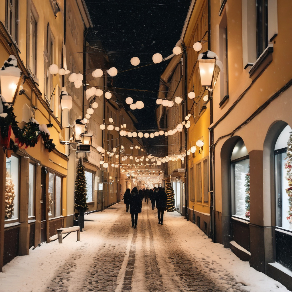 Архітектура Мюнхена у святковій ілюмінації, нічна казка центральної площі в Новий рік Мюнхен в новорічній ілюмінації, нічна центральна площа у святкових вогнях