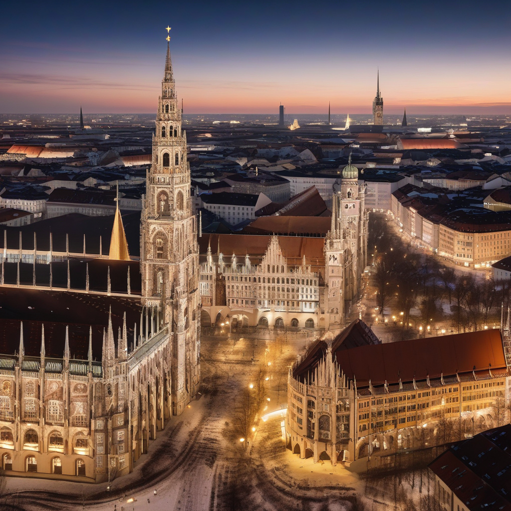 Зимові готелі та атмосферні кафе для святкового відпочинку у центрі Мюнхена Готелі, вуличні кафе і туристи у зимовому Мюнхені