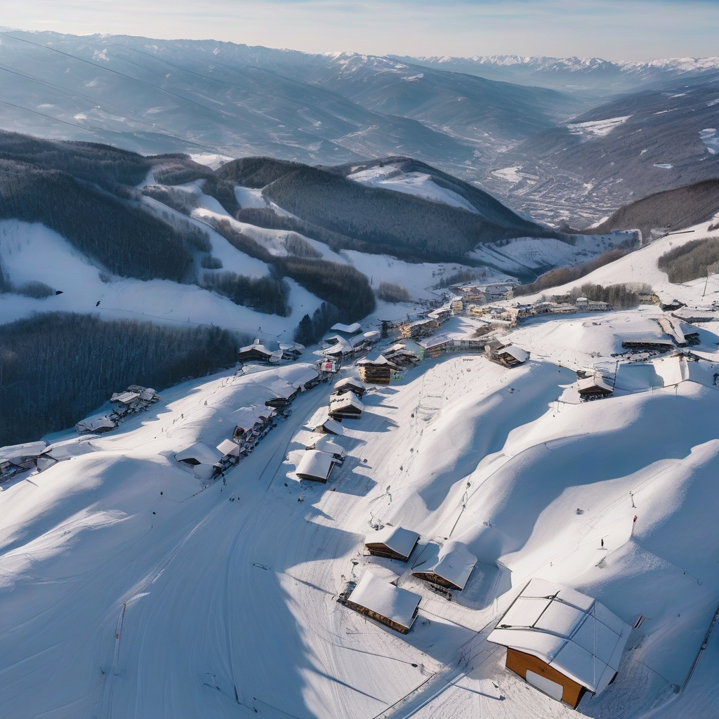 Групове навчання для новачків на схилах Гудаурі — сучасна методика й дружній колектив Група новачків на гірськолижному уроці в Гудаурі; інструктор, зимова траса