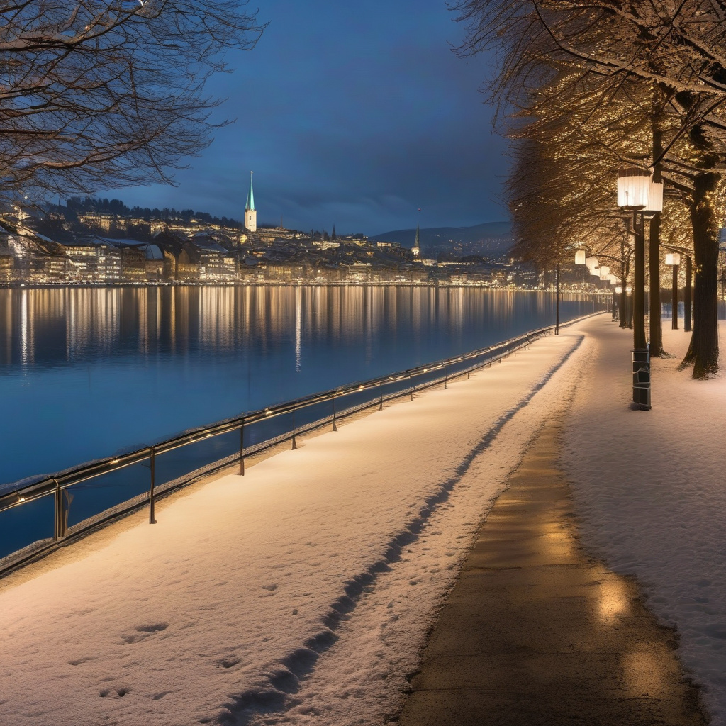 Зимова ніч у Цюріху — святкова ялинка на тлі історичних будівель Зимова ніч у Цюріху: прикрашена ялинка та стародавні фасади