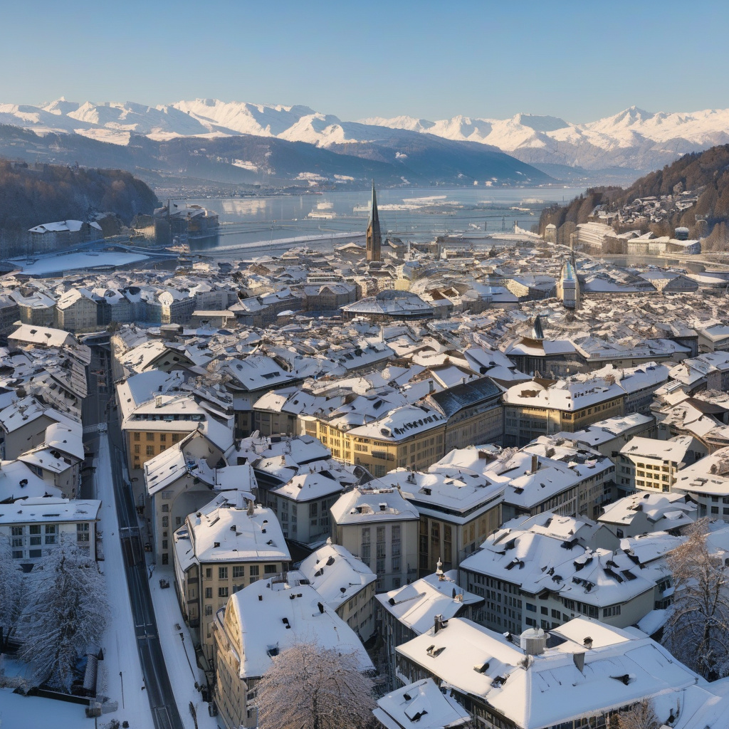 Головний святковий ярмарок Цюріха — вогні, люди, смаколики Новорічний ярмарок у центрі Цюріха, яскраві вогні та базар