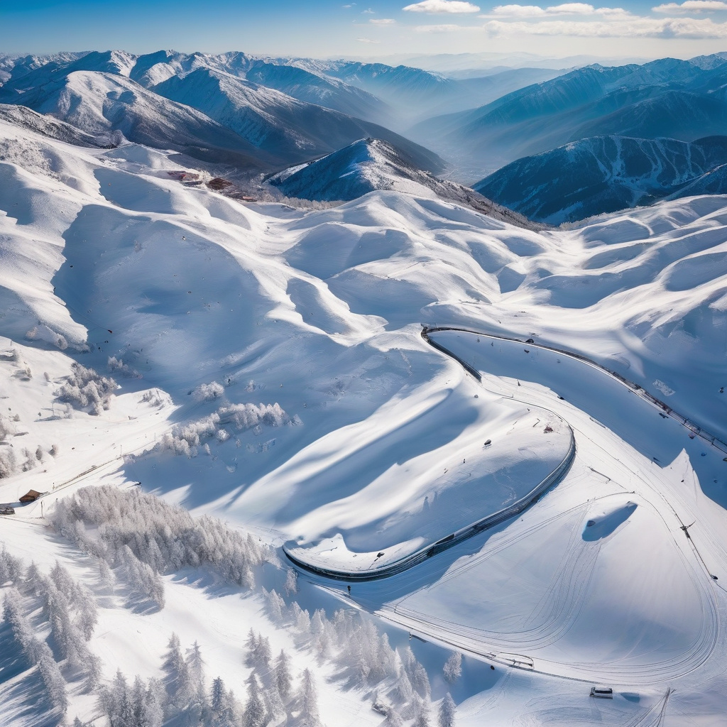 Гірськолижні траси в зимових горах Албанії, мальовничий краєвид Зима в горах Албанії — гірськолижні траси та курорти