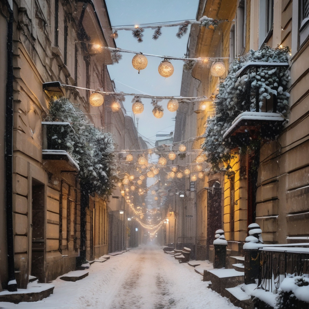 Різдвяний вечір у центрі Белграду з туристами і місцевими традиціями Гуляння в центрі Белграду на Різдво, туристи і святковий настрій