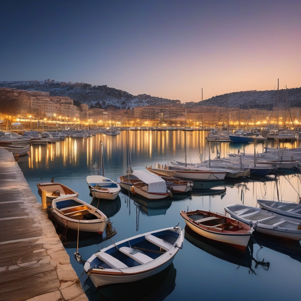 Старий порт Марселя взимку: яхти, рибацькі човни та спокойна святкова атмосфера Старий порт Марселя взимку: яхти, рибацькі човни та спокойна святкова атмосфера