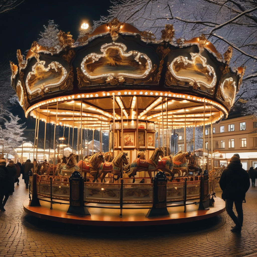 Середньовічна архітектура, гірлянди й музика вечірнього Різдва у Лейпцигу Віконний фасад середньовічної будівлі Лейпцига – гірлянди, різдвяна ніч і музика