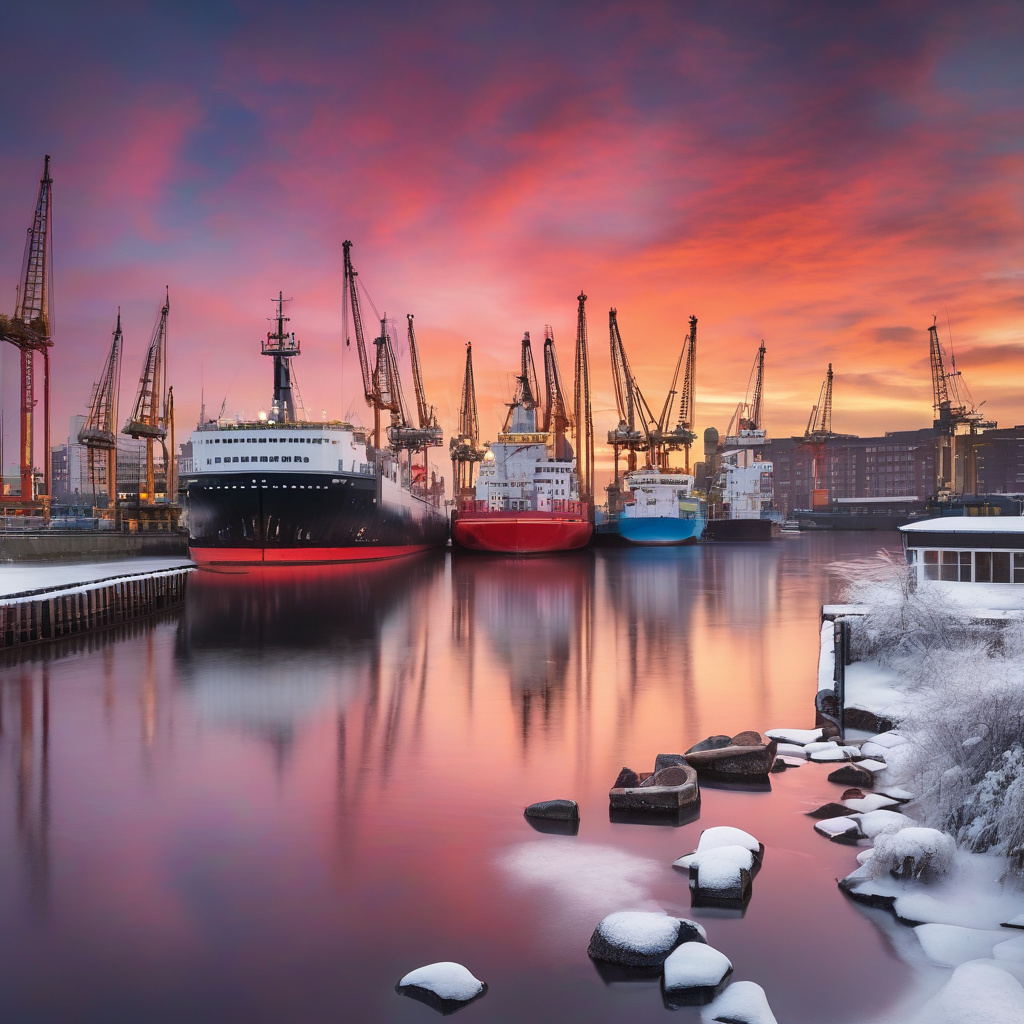 Ранок у зимовому Гамбурзі: туман над каналами та портовими мостами Зимовий ранок у Гамбурзі — порожні канали та ранішній туман