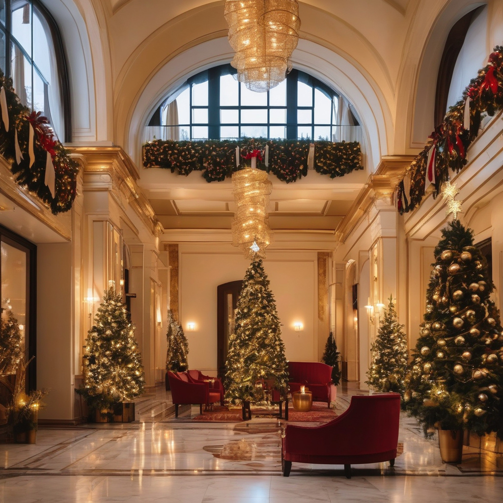 Зимова атмосфера різдвяних готелів у центрі Праги: традиції та затишок Різдвяний готель у Старому місті Праги з ілюмінацією, вікнами та каміном