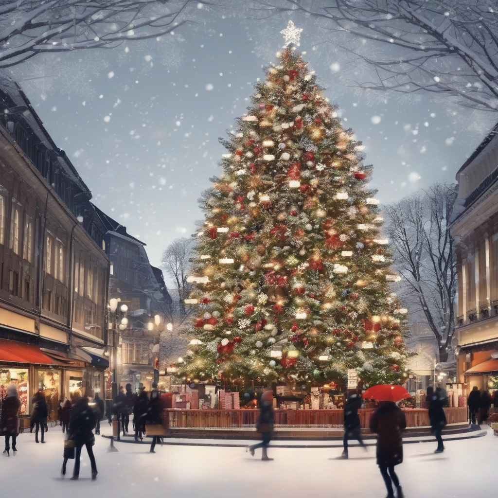 Паризькі святкові вітрини та яскраві вулиці різдвяного міста Зимовий Париж, святкова ілюмінація, люди на вулицях