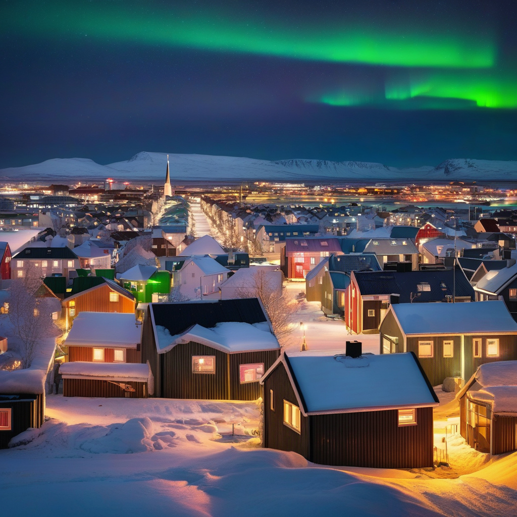 Новий рік у Рейк'явіку — сяйво і святкові вогні на зимових вулицях столиці Ісландії
