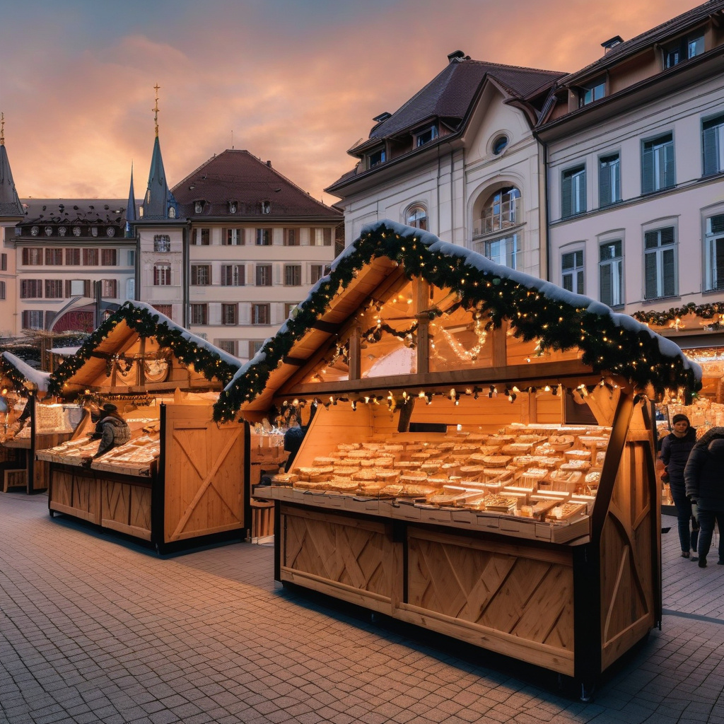 Ілюмінація різдвяних маркетів Лозанни 2026, святкові ліхтарі та декор Святкові ліхтарики і світлові інсталяції на різдвяних маркетах у Лозанні