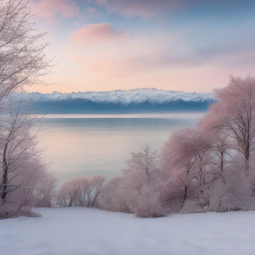 Оглядова тераса Лозанни зимовим святковим ранком, різдво 2026 Ранкове святкове місто Лозанна: оглядова тераса, зима 2026