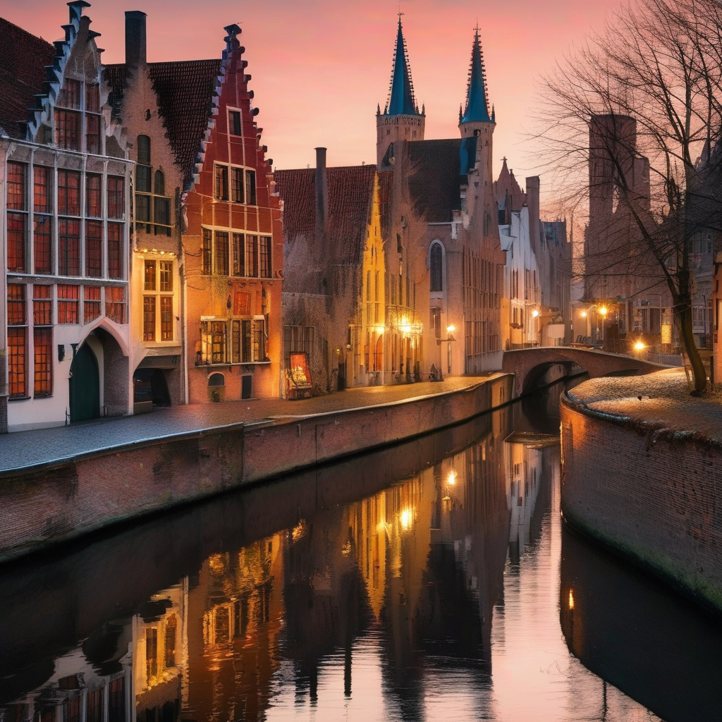 Брюгге зимові канали на Новий рік бельгійська казка