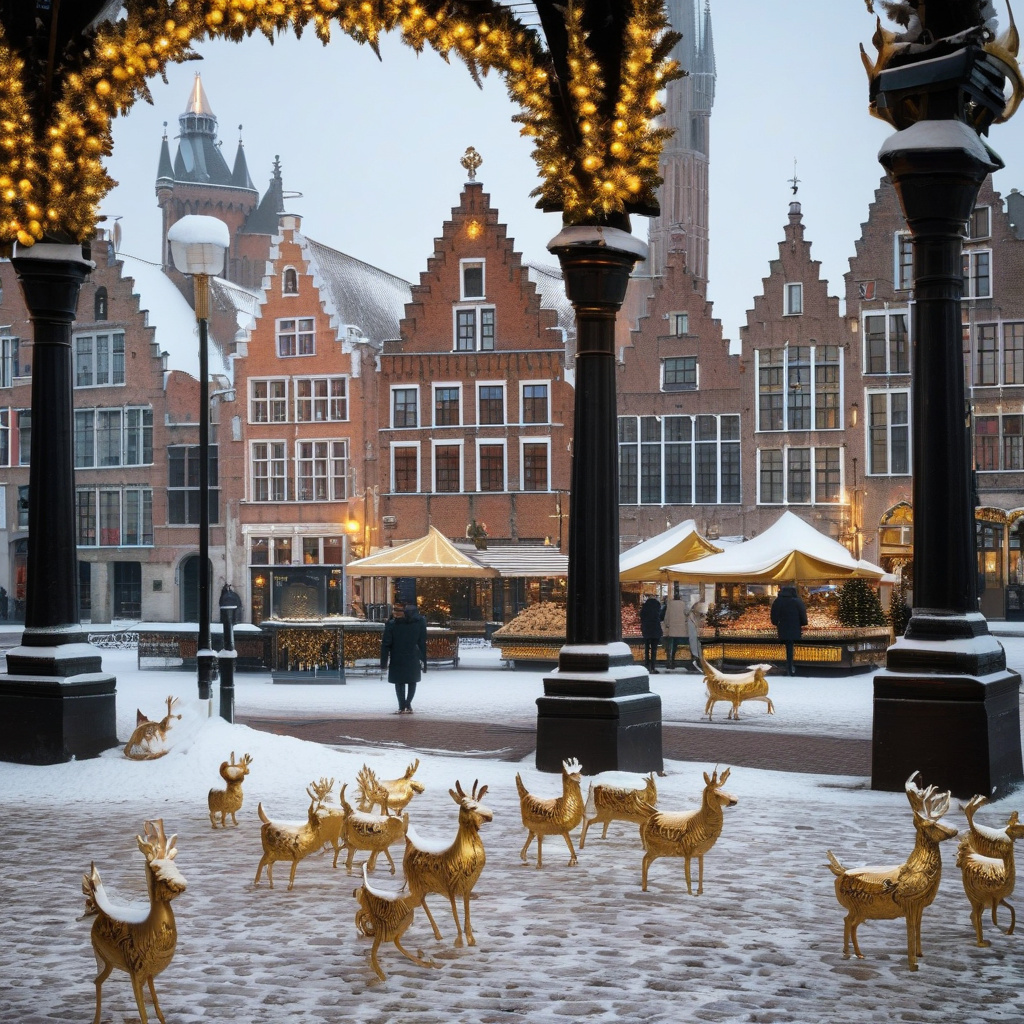 Різдвяний ринок Брюгге святковий ярмарок новорічний настрій