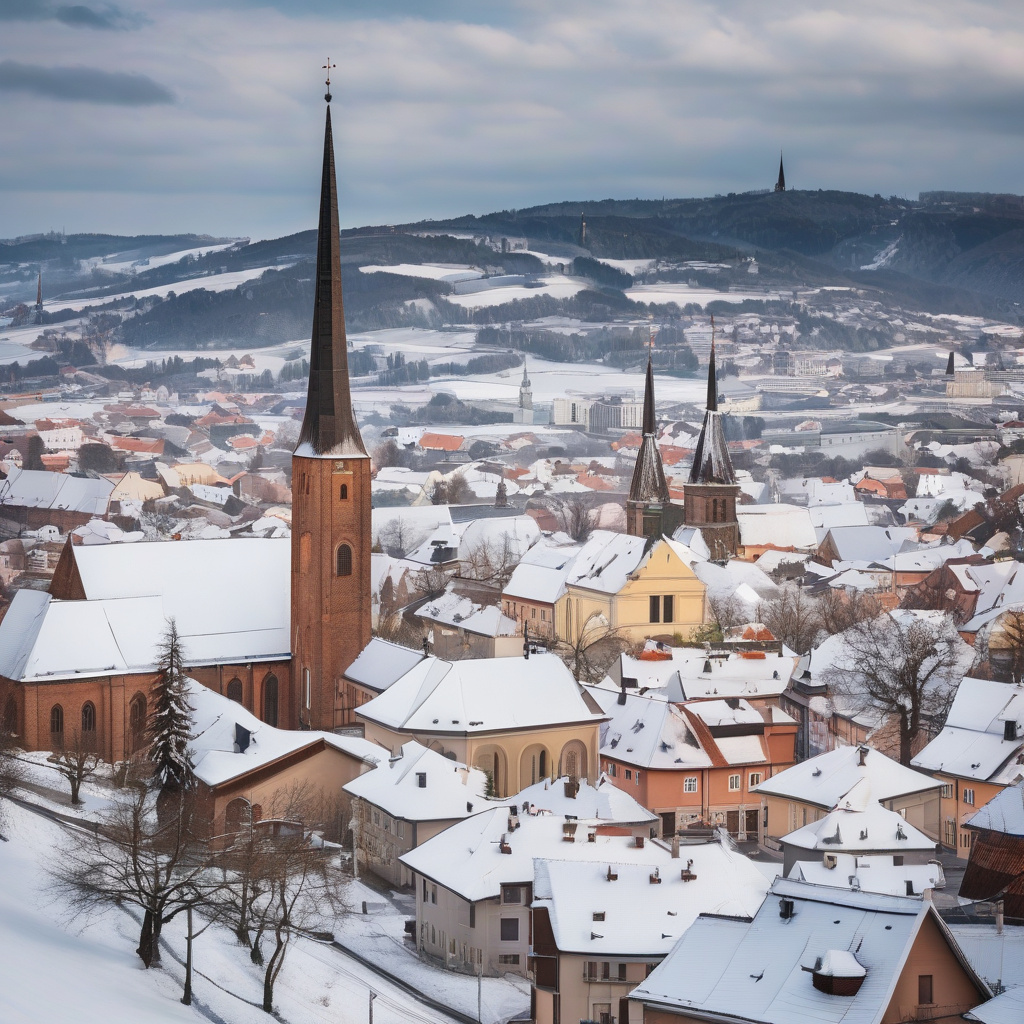 Тиха зимова вулиця в маленькому містечку Європи, вечірній затишок, ліхтарі Вулички маленького європейського міста взимку, тиша і затишок
