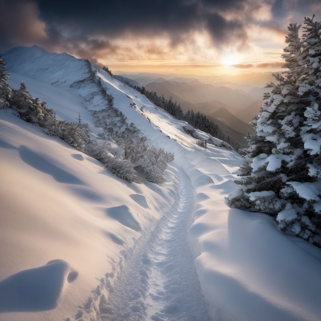 Стежки для зимового хайкінгу: ліс, сніг, туристи на тлі гір Європи Панорама зимового лісу і хайкерів у Європі