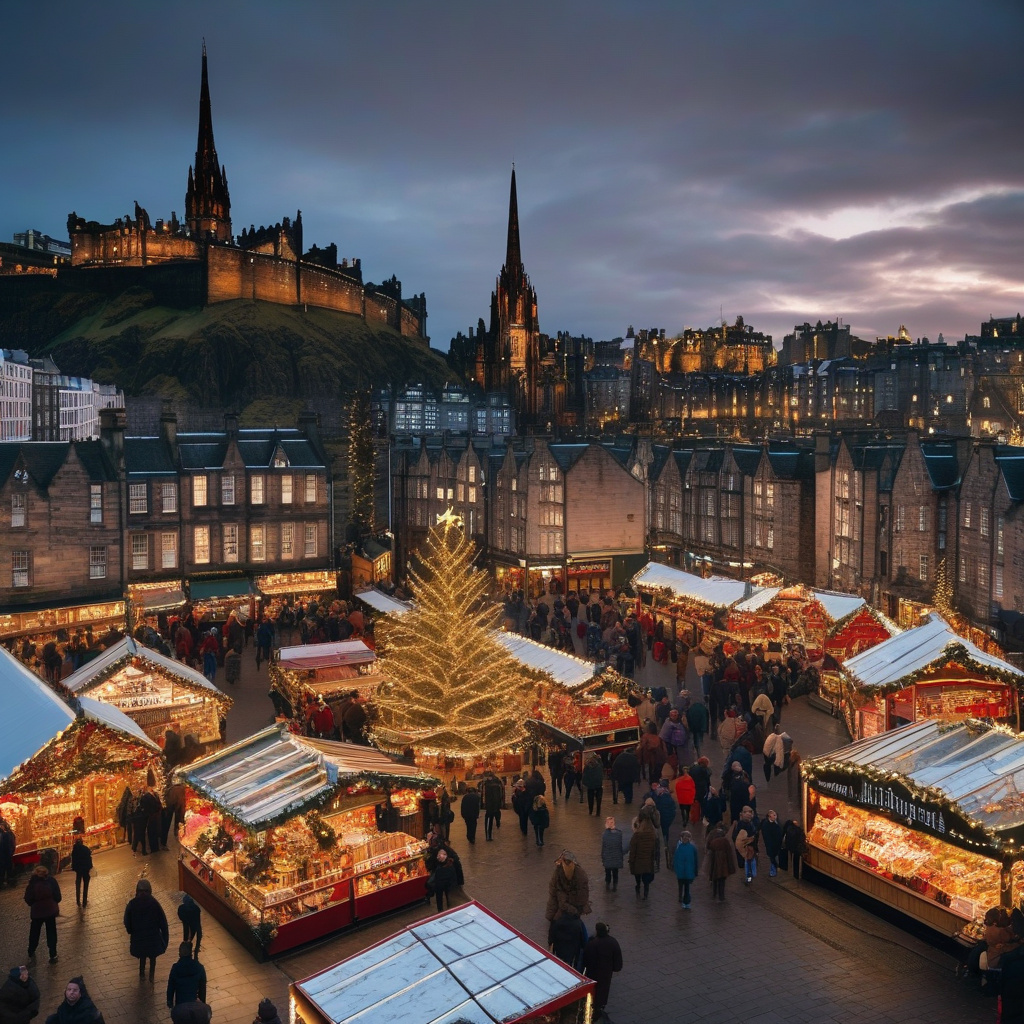 Різдвяні ринки та святкові події на Princes Street у Единбурзі 2026 Единбург Різдво Hogmanay різдвяний ринок на Princes Street з оглядовим колесом і яскравими вогнями