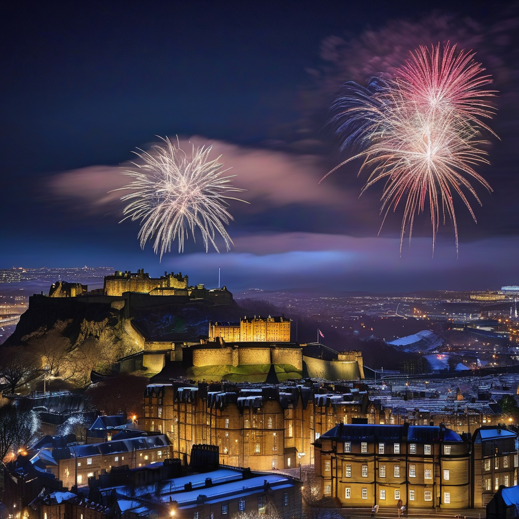 Вулична атмосфера різдвяного ринку в Единбурзі після заходу сонця Різдвяний ринок Единбург вечірні гірлянди фудкорнери і святковий натовп