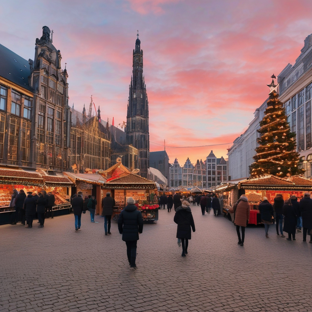 Антверпен: різдвяний ринок, бельгійські ласощі, святкова атмосфера Гастрономічний різдвяний ринок Антверпена з яскравими вітринами та святковими смаколиками