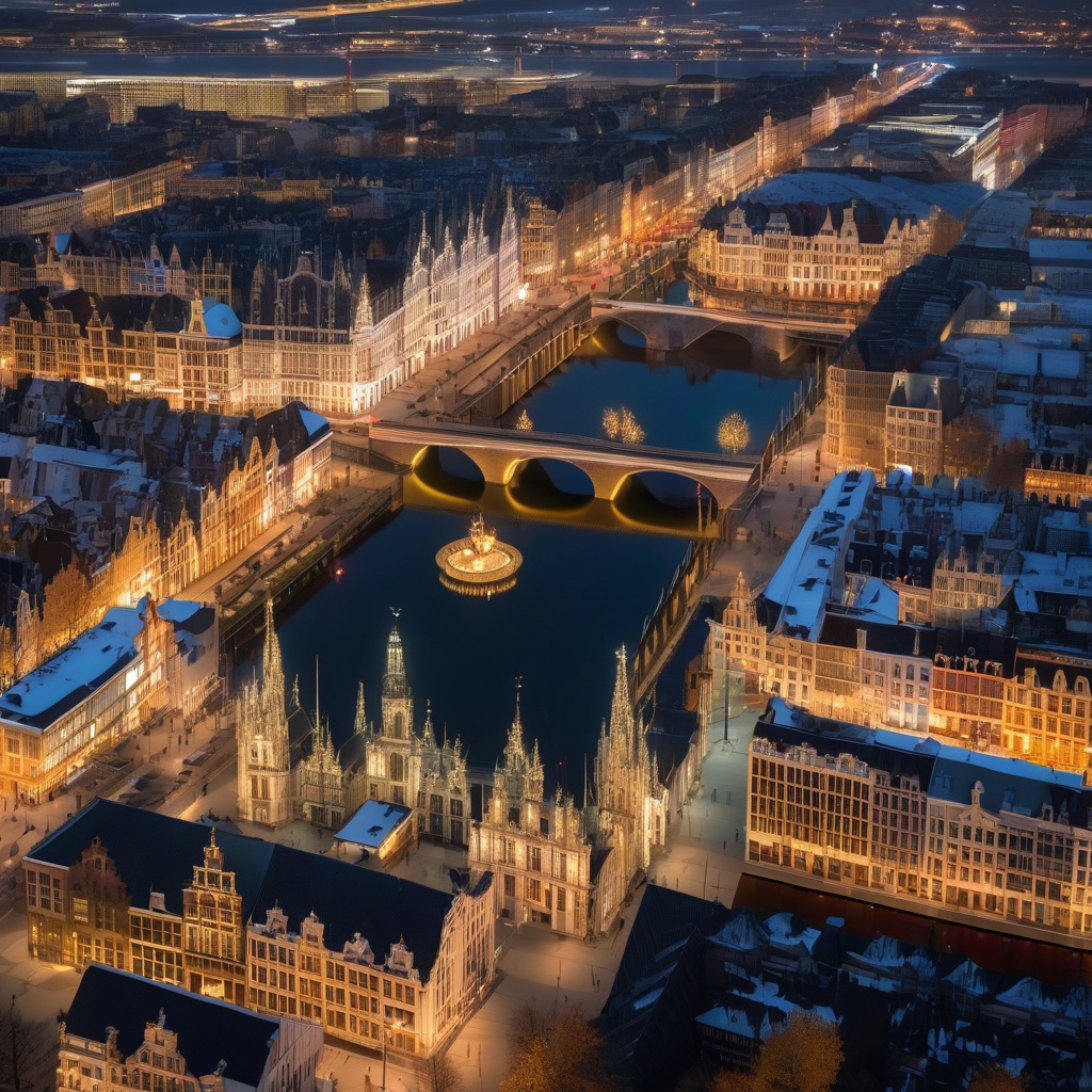 Антверпен, зимова родинна різдвяна атмосфера з ринками і святковим затишком Родинна атмосфера зимового Антверпена на тлі ринків і вогнів