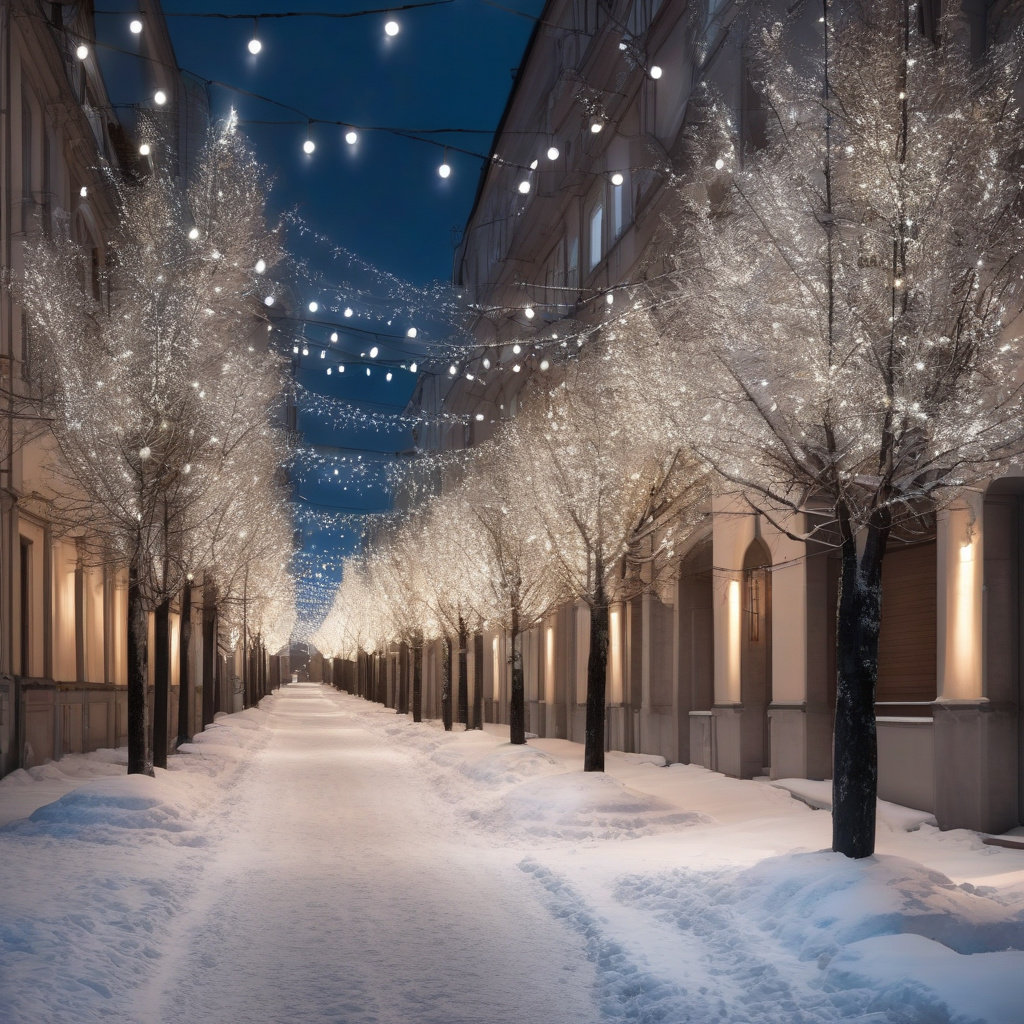 Зимове світлове шоу на тлі старих вулиць Праги