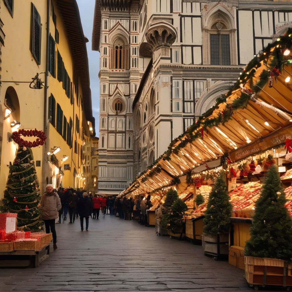 Florence Christmas market Piazza Santa Croce festive decorations
