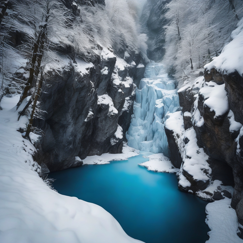 Мальовничий зимовий краєвид секретної локації Європи Зимовий краєвид у маловідомій європейській місцевості