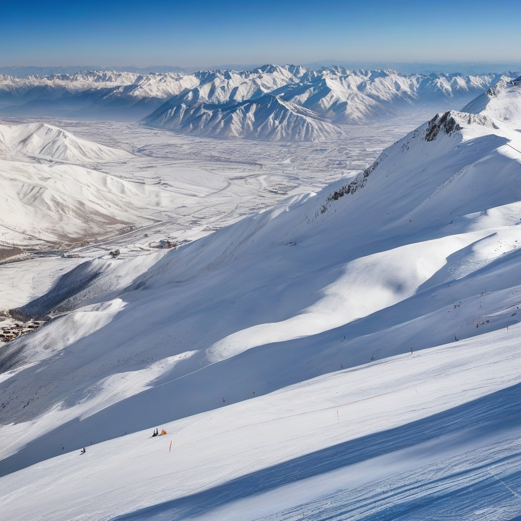 Гірськолижники у Дізіні, Іран. Сонячна погода, березень 2026