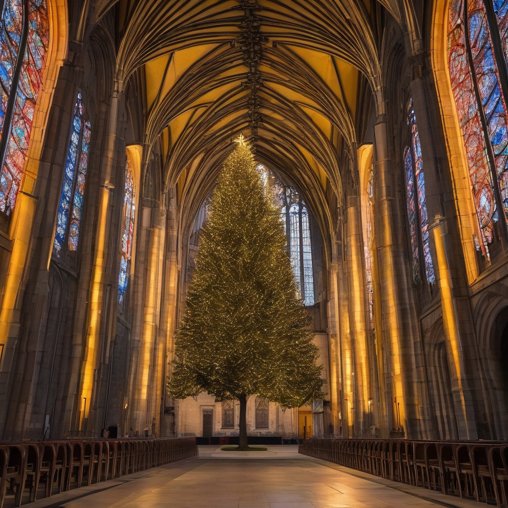 Нічна ілюмінація лондонської Трафальгарської площі з центральною ялинкою