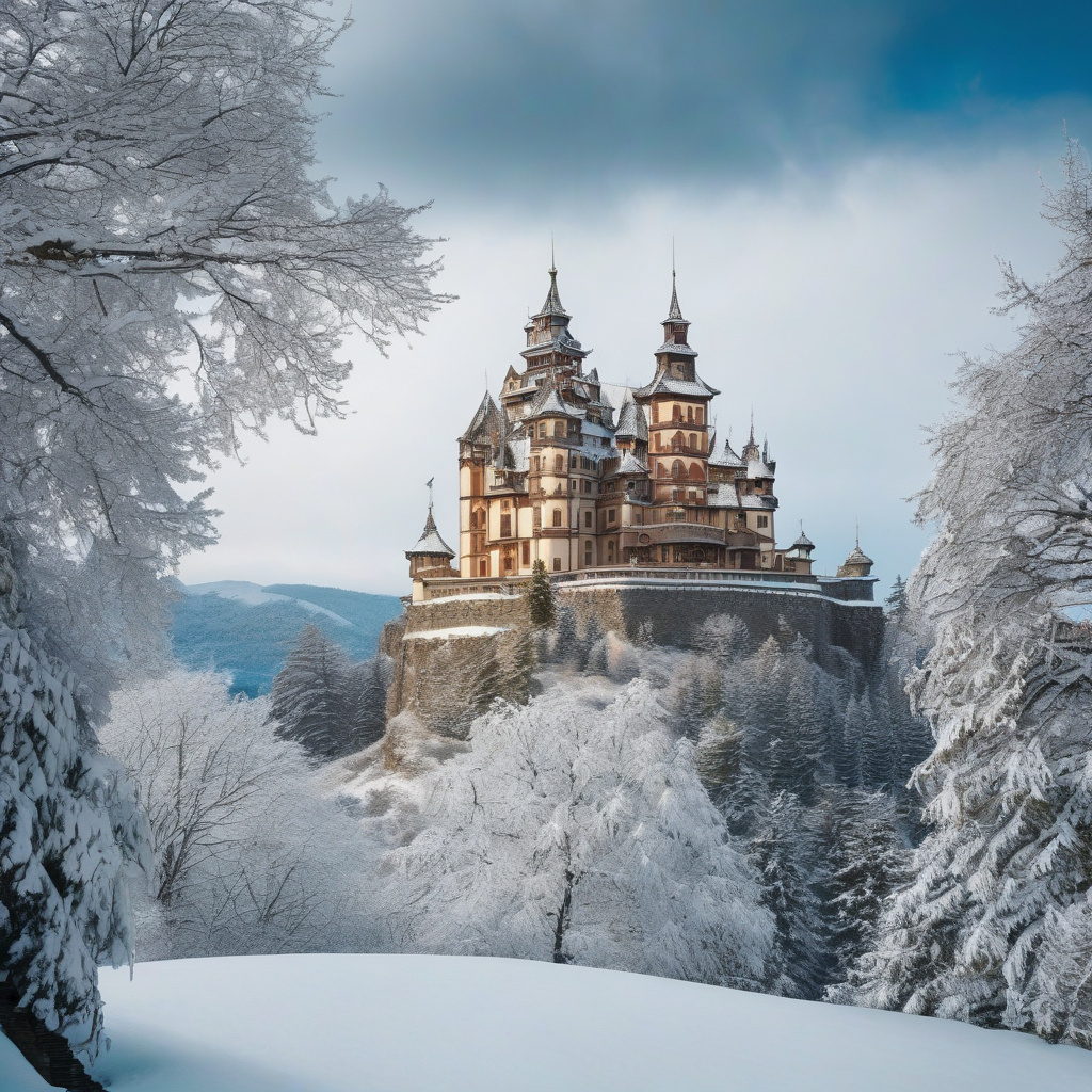 Гірська ялинка Зальцбурга з краєвидом на засніжені Альпи