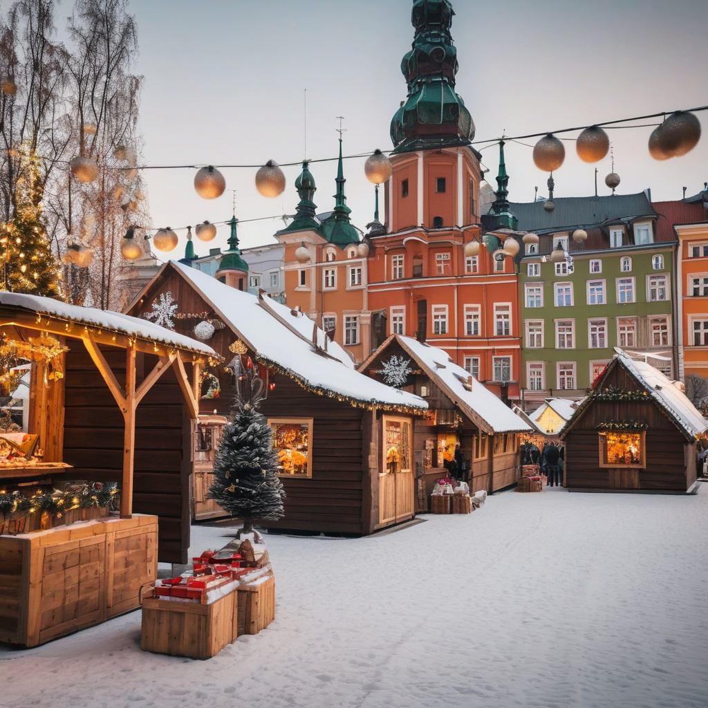 Головна ялинка Познані на Різдво 2026 на площі Старий Ринок у сяйві вечірніх вогнів